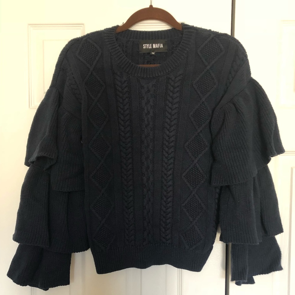 Style Mafia ruffle sleeve sweater - Picture 2 of 2
